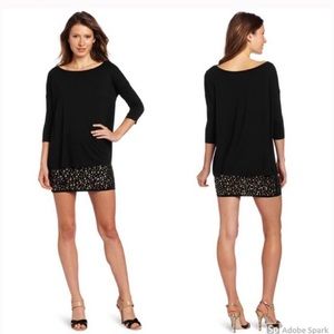 Bailey 44 "Balls To The Wall"  Studded Dress 3/4 Sleeve Navy Size S